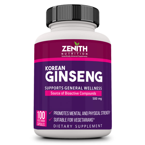 Zenith Nutrition Ginseng 500mg -  100 Veg Caps