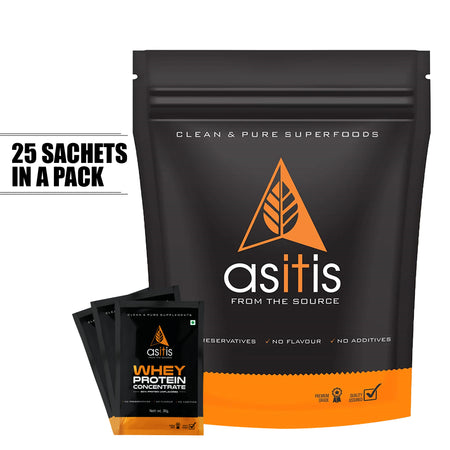 AS-IT-IS ATOM 24 Gold Whey Protein 31g - 10 Sachets | Combination Of Whey Isolate & Concentrate | 24g Protein | 5.4g BCAA | 11.7g EAA