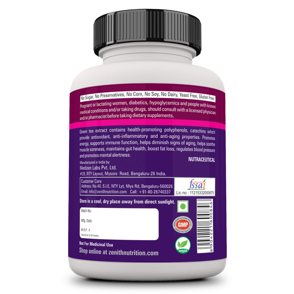 Zenith Nutrition Green Tea Extract 400mg -100 Veg caps