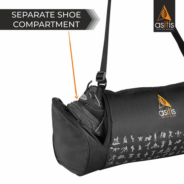AS-IT-IS Nutrition Modular Gym/Travel Bag with Shoe Compartment (for Men & Women)