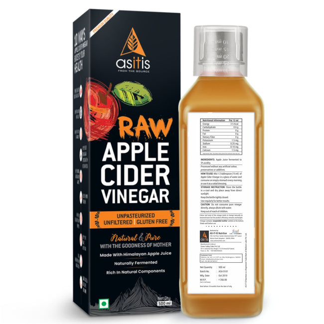 AS-IT-IS Raw Apple Cider Vinegar With “Mother” – 500ml Unfiltered & Undiluted - As-It-Is Nutrition