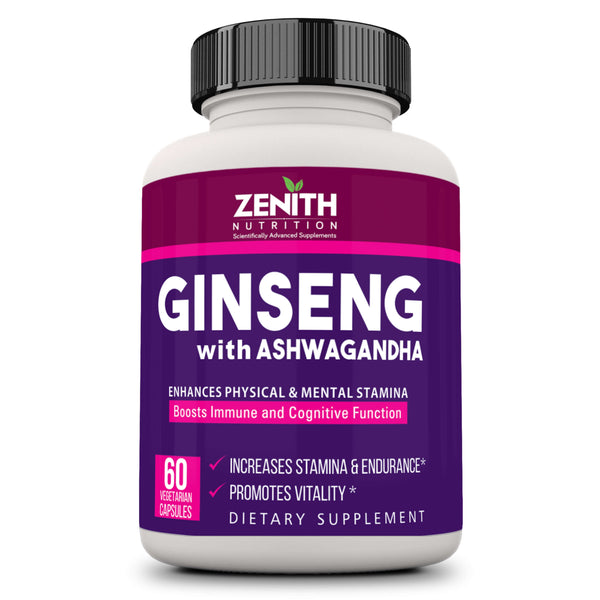 Zenith Nutrition Ginseng With Ashwagandha - 60 Veg caps