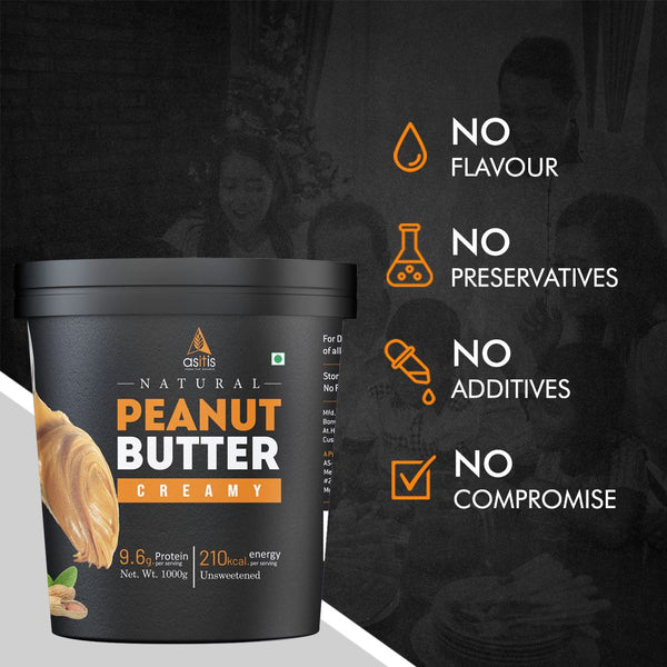 AS-IT-IS Nutrition Peanut Butter (Natural & Unsweetened) 1Kg