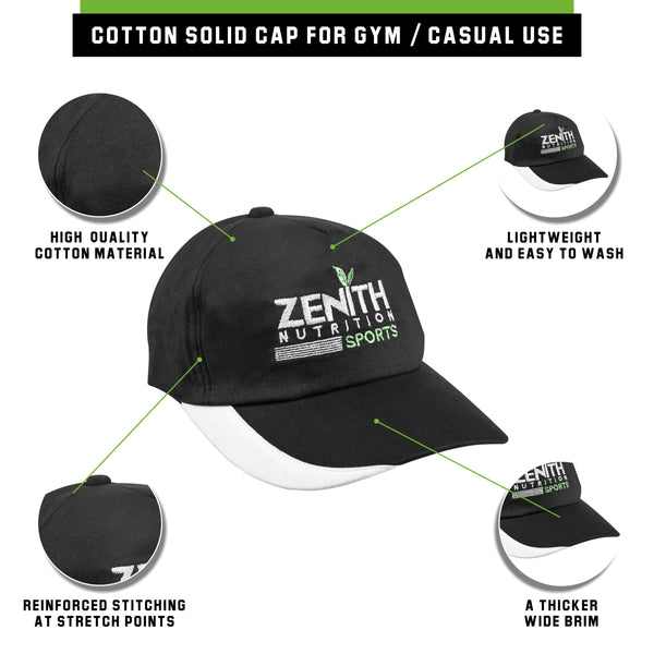 Zenith Sports Cotton Solid Cap For Gym & Casual Use