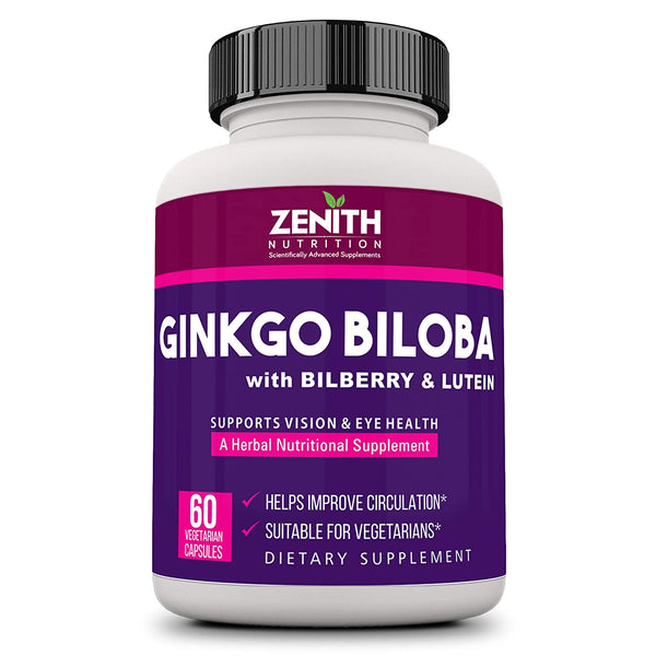 Ginkgo Biloba With Bilberry Lutein- 60 Veg caps