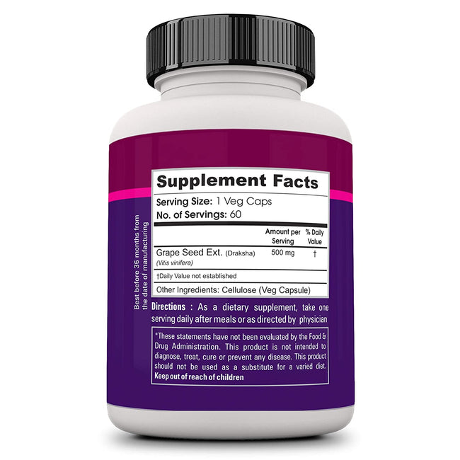 Grape Seed Extract 500mg - 60 Veg caps
